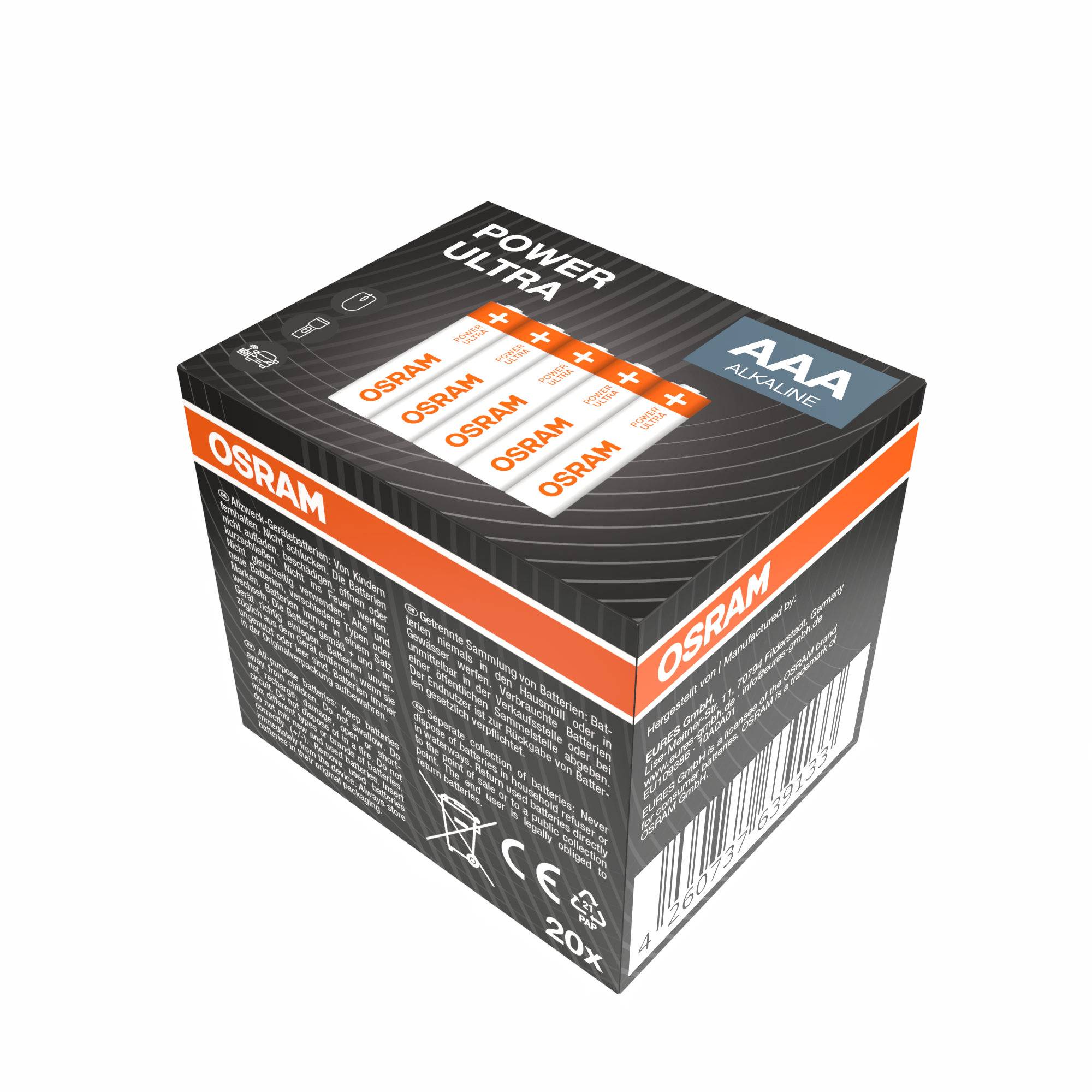 OSRAM Batterie Alkaline AAA LR03 POWER ULTRA
