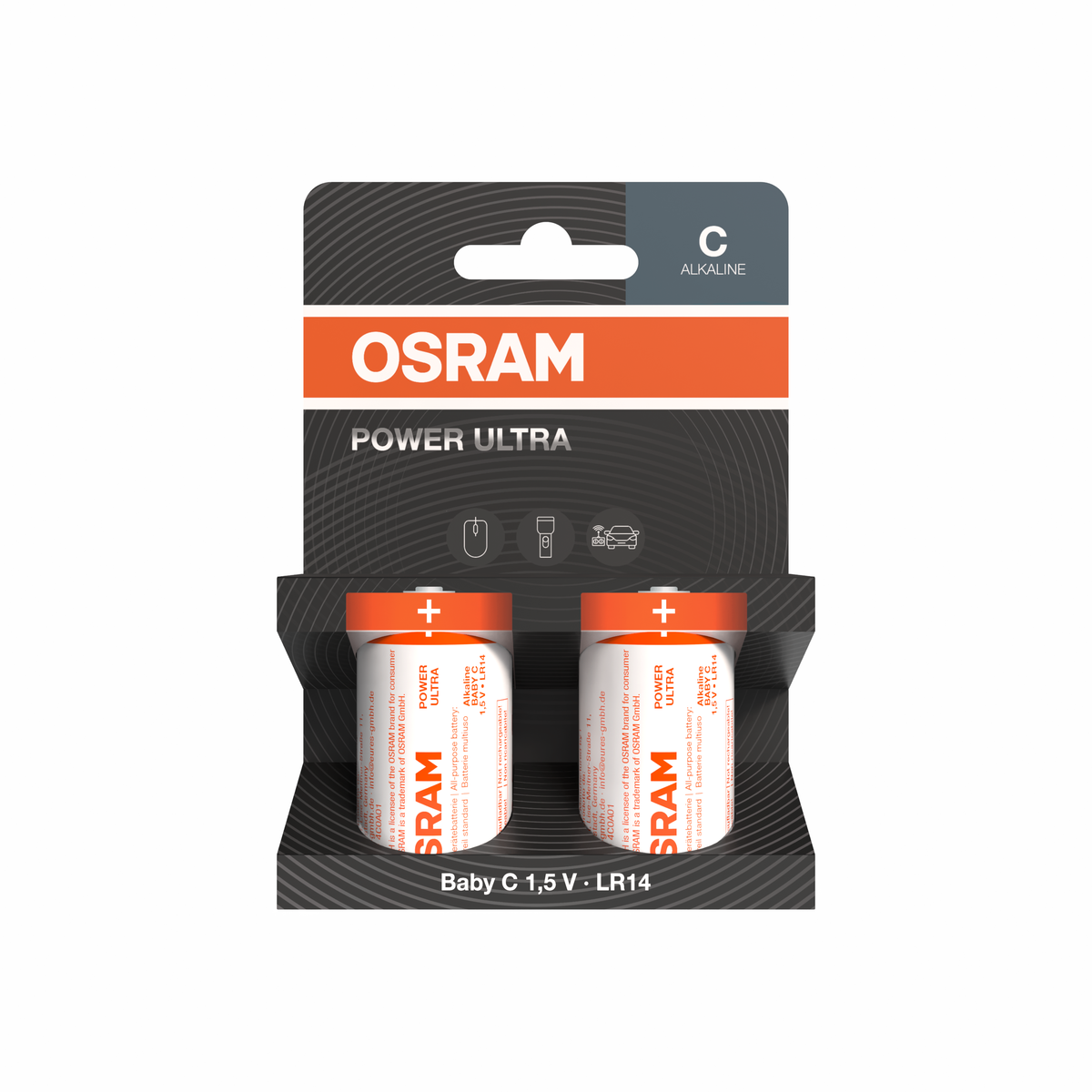 OSRAM Batterie Alkaline C LR14 POWER ULTRA