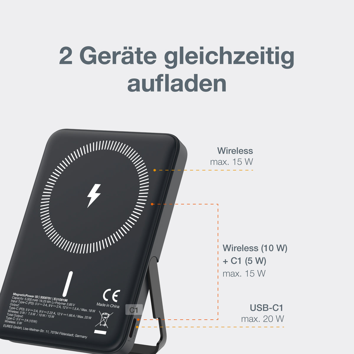 OSRAM Powerbank MagneticPower 50, 5.000 mAh