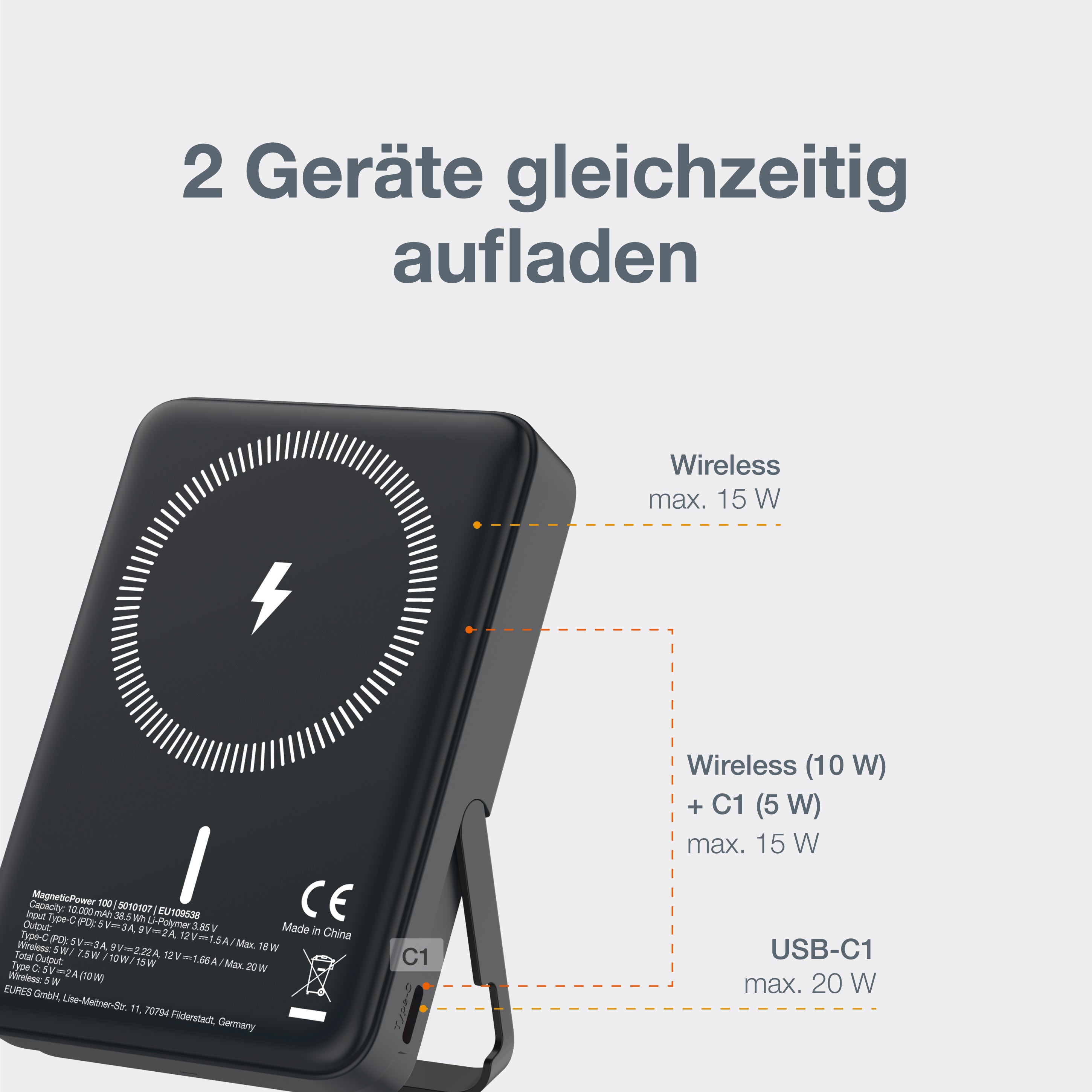 OSRAM Powerbank MagneticPower 100, 10.000 mAh