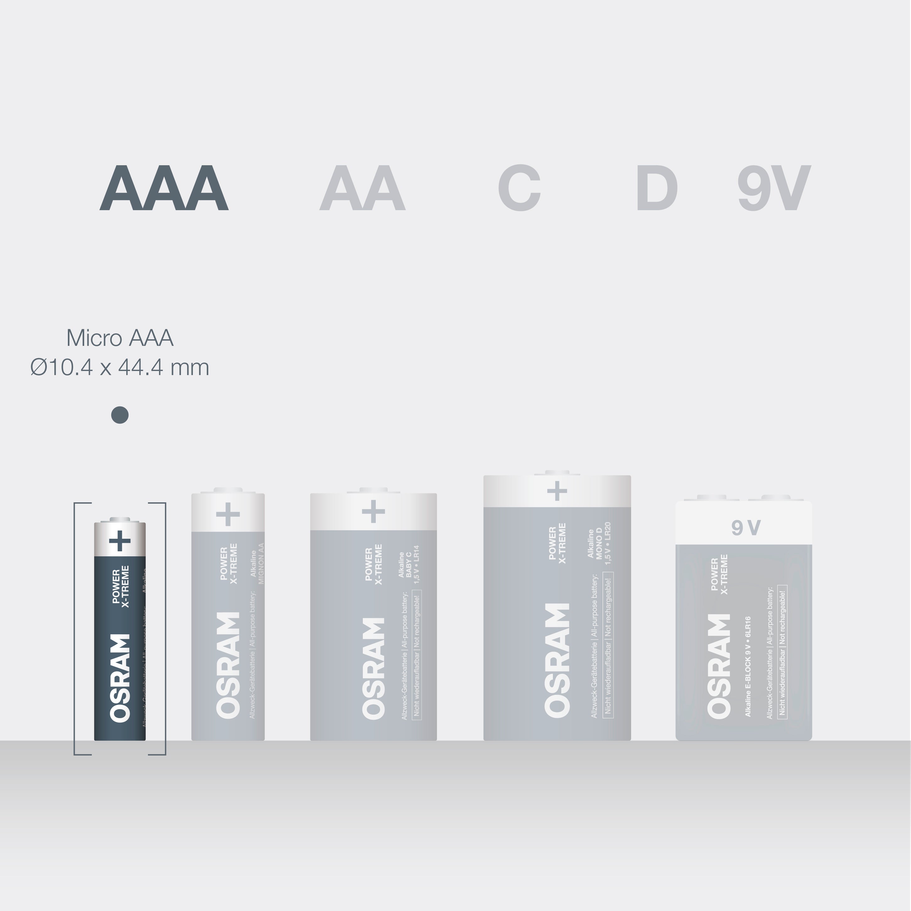 OSRAM Batterie Alkaline AAA LR03 POWER X-TREME