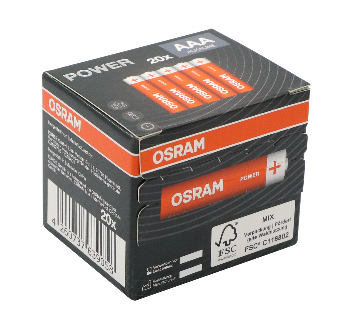 OSRAM Batterie Alkaline AAA LR03 POWER