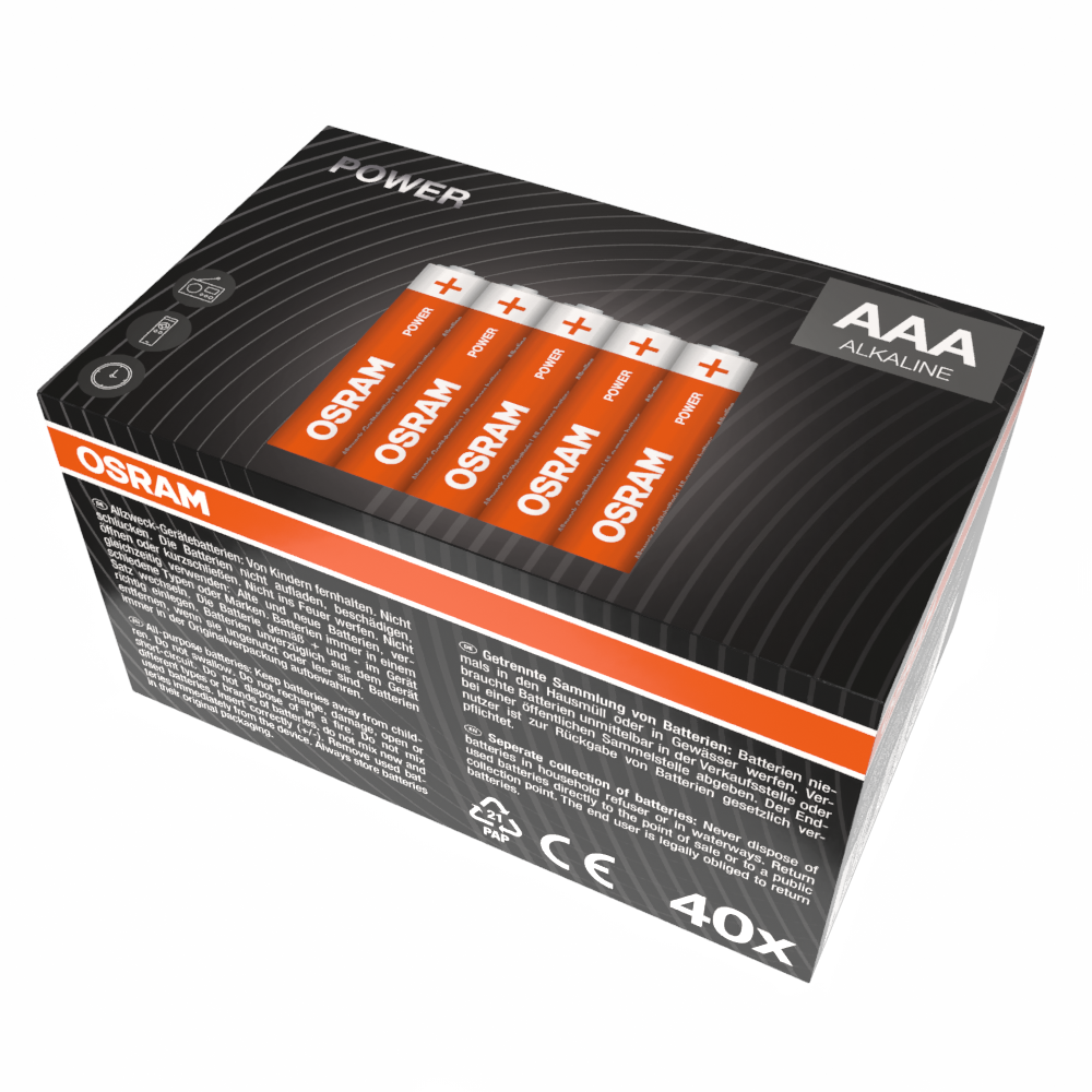 OSRAM Batterie Alkaline AAA LR03 POWER