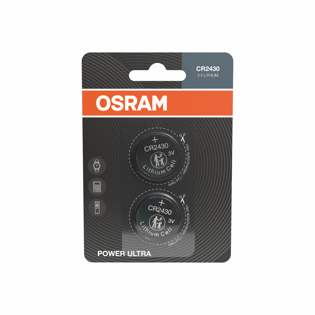 OSRAM Knopfzelle Lithium CR2430 305mAh POWER ULTRA