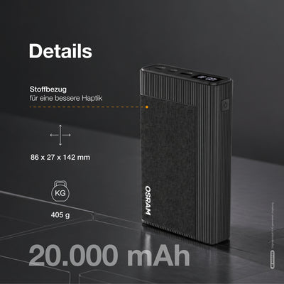OSRAM Powerbank PowerUltra 200, 20.000 mAh