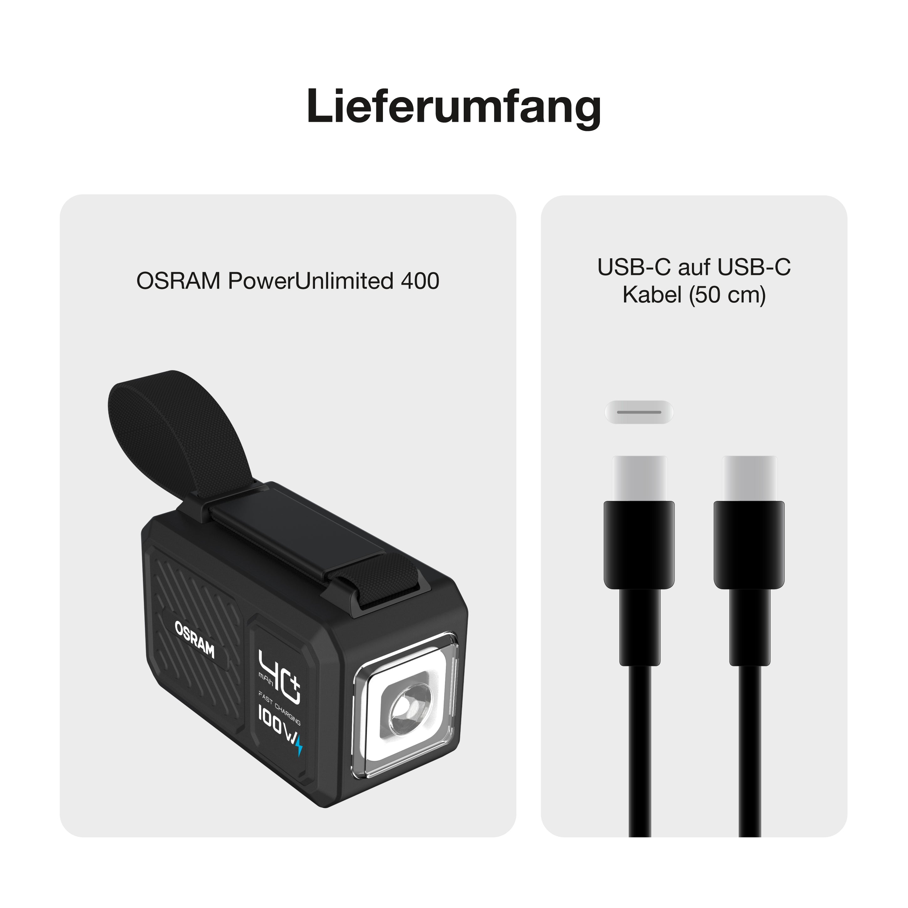 OSRAM Powerbank PowerUnlimited 400, 40.000 mAh
