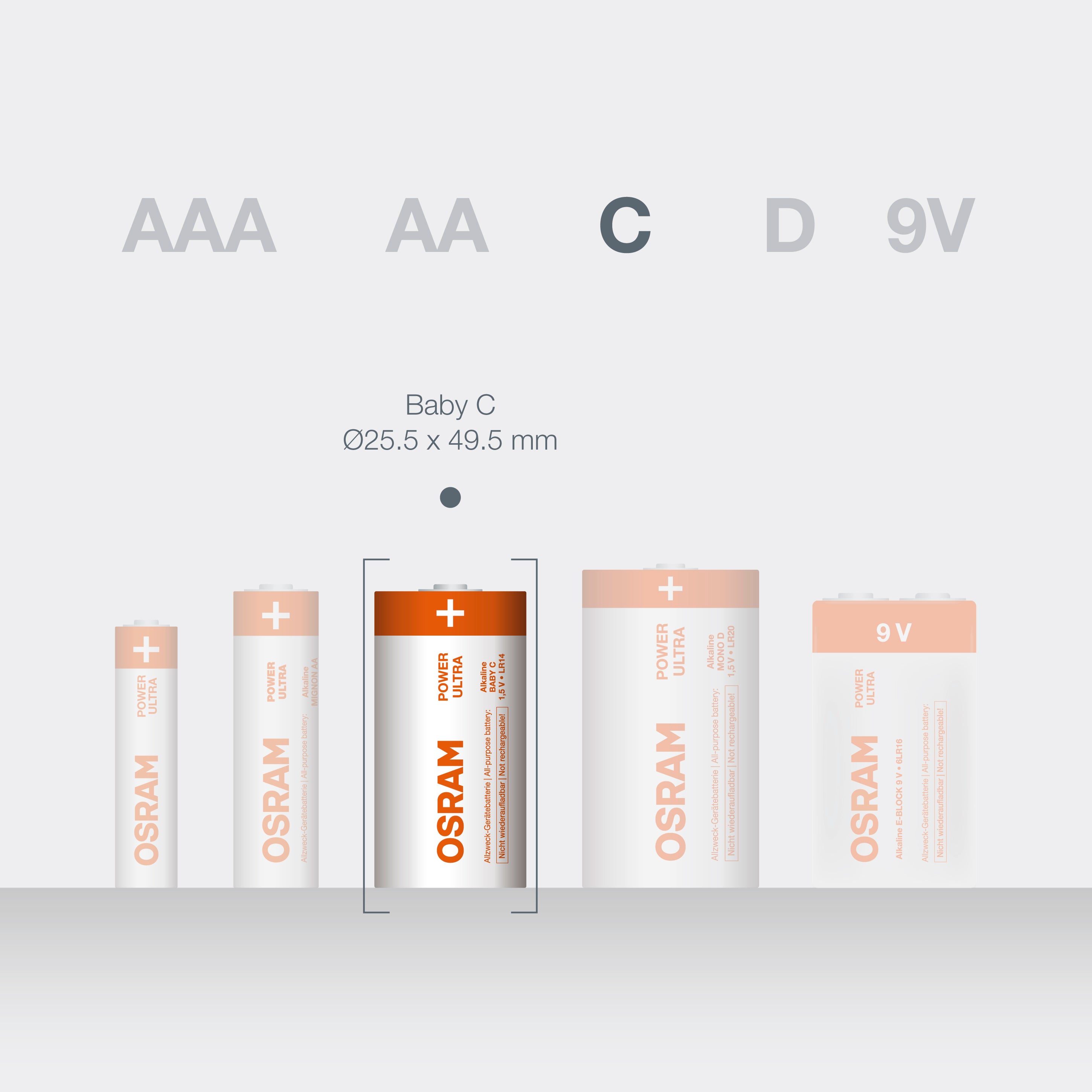 OSRAM Batterie Alkaline C LR14 POWER ULTRA