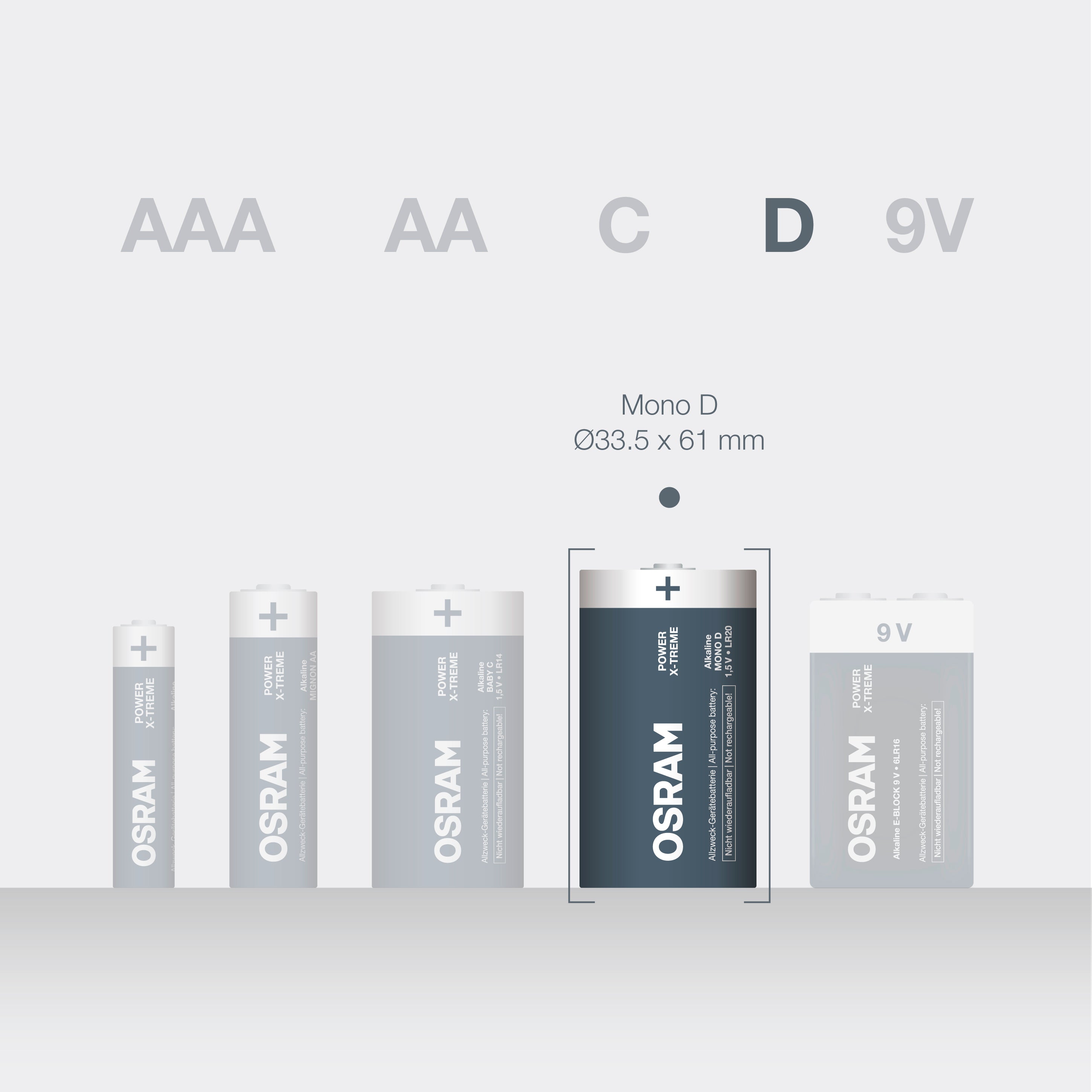 OSRAM Batterie Alkaline D LR20 POWER X-TREME
